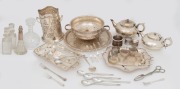 Two Robur teapots, assorted silver plated table ware, napkin rings, cutlery, etc. (qty)