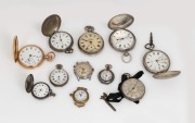 Eleven assorted antique and vintage pocket watches and wristwatches, 19th and 20th century