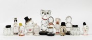 Twelve assorted vintage figural glass perfume bottles, the largest 13.5cm high