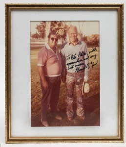 GERALD R. FORD (38th President of the United States of America) signature and dedication in black felt tip pen on colour photograph, mounted in frame, 27 x 31.5cm overall. 