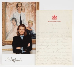 ROYALTY: autographs of Prince Arthur William Patrick Albert, Duke of Connaught, son of Queen Victoria and Prince Albert, signature in pencil on correspondence on Buckingham Palace letterhead, plus signed photo of Princess Stephanie of Monaco and signed ca