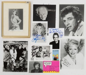 TELEVISION STARS: autographs of 20th and 21st Century performers on photographs/ images, including Sarah Jessica Parker, Betty White, Ed Asner, Henry Winkler and Nancy Cartwright - voice of Bart Simpson. (13)