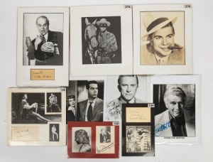 ACTORS: autographs of 1930s - 1980s era actors on photographs/images or on piece, including Donald O'Connor, Henry Fonda, Mel Ferrer, Kirk Douglas, Charlton Heston and Vincent Price. (16)