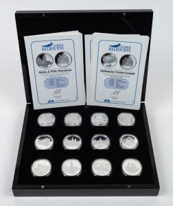 Macquarie Mint: 175 Years Of Melbourne, 24 Medallions In attractive box With Certificates; prooflike copper enriched in pure silver. Issue price $1200.
