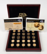 The 50 State Quarters 1999 - 2008 Gold Plated Coin Collection by Macquarie Mint: in impressive presentation case.&nbsp;All coins are official US legal tender struck by the United States Mint, subsequently&nbsp;enhanced with 24-carat gold plating.&nbsp;Limited to only 10
