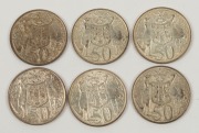 ELIZABETH II, fifty cents, 1966 (6).