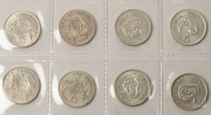 SHILLINGS: 1917, 1918, 1935, 1936, 1938, 1939, 1942S and 1944, gVF-Unc. (8).