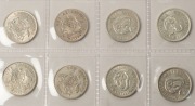 SHILLINGS: 1917, 1918, 1935, 1936, 1938, 1939, 1942S and 1944, gVF-Unc. (8).