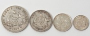 EDWARD VII 1910: 3d Unc, 6d EF, 1/- VF and 2/- VF. (4).