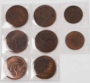 A Group Of One Penny Mis-Strikes & Similar Varieties: 1944y, 1947y, 1949, 1950 & 1964 (2); Together Half-Pennies (2) Unstruck Planchets. (Total: 8).