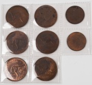 A group of ONE PENNY MIS-STRIKES & SIMILAR VARIETIES: 1944Y, 1947Y, 1949, 1950 & 1964 (2); together HALF-PENNIES (2) UNSTRUCK PLANCHETS. (Total: 8).
