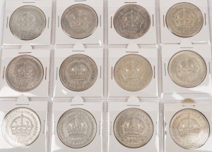 GEORGE VI, 1937 (12); mixed condition, VF-EF.