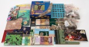 Australian and foreign coins and banknotes; untidy and very diverse accumulation in a carton. Total weight approx. 5kg.