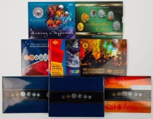 2011 RAM six coin proof set in original packaging, plus RAM Uncirculated sets for 2003, 2004, 2006 - 2010 and 2012 (special edition with coloured 50c). (9 items).