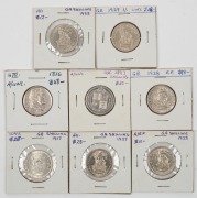 SHILLINGS: A small group of premium grade coins: 1816, 1887, 1917, 1927, 1928, 1929 (2) and 1933. EF-Unc. (Total: 8).