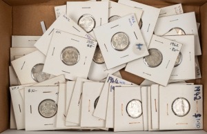 SIXPENCES: 1916 - 63 duplicated range; mixed grades. (42).