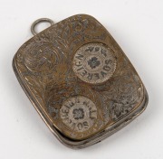 Antique nickel-plate coin holder, circa 1910, with positions for Sovereigns, half-sovereigns, shillings, sixpences and threepences. - 2