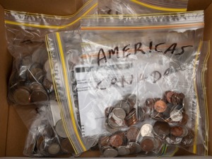 An accumulation in a medium-sized box; somewhat orgainzed into plastic bags including New Zealand, Africa, Asia, Canada, G.B., Europe, Asia, Middle-East, etc. Noted a Tetradrachm - Carus from Alexandria and a R.Joseph Town Toll Gate ½d Token. Total: 3kg.