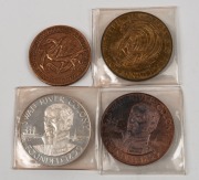 1929 Centenary of Western Australia bronze medal; plus 1979 150th Anniversary of the Swan River Colony bronze (2) and silver medals. (4 items).
