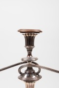 A pair of antique English Sheffield plate three branch candelabra, 19th century, ​​​​​​​47cm high, 45cm wide - 3
