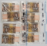 ONE DOLLAR, Johnson/Stone 1982 (R.78) a consecutive bundle (49) Unc.; plus 319 examples which are aUnc but all have centre bends. (Total: 368).
