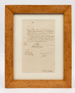 Karl Ludwig Friedrich (Charles, Grand Duke of Baden)​​​​​​​ handwritten manuscript letter, dated 12th October, 1817. Attractively framed and mounted, 49 x 39cm overall PROVENANCE: Jason E. Sprague collection 