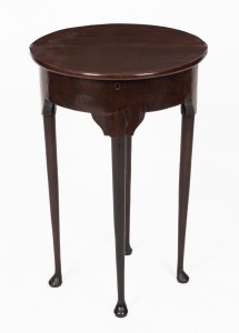 A demi-lune fold-over occasional table with gate leg in the Georgian style, 20th century, 72cm high, 45cm wide, 22cm deep (extends to 44cm)