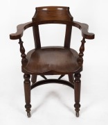 A rare antique Australian blackwood smoker's bow armchair, 19th century, 64cm across the arms - 2