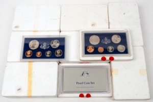 RAM PROOF SETS: 1975 (1 set), 1978 (1 set), 1979 (3 sets), 1981 (1 set), 1983 (2 sets), 1984 (2 sets); all in original sealed plastic cases; most with original foams. (Total: 10 sets).