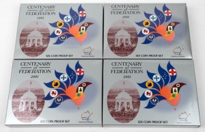 2001 RAM six coin proof sets in original packaging. (4 sets).