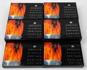 1994 - 1996 $10 silver OLYMPIC HERITAGE SERIES: Ten presentation cases in original RAM boxes; 6 containing only the 1994 issues (Durack and Flack) and 4 containing the 1994 and 1995 issues (Durack, Flack, Fraser and Rose). (Total: 28 coins).