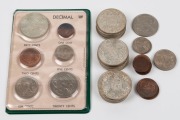 ELIZABETH II, fifty cents, 1966, very fine - extremely fine, (20), plus an Unc set to 50c on green BP card; also extra low denomination coins.