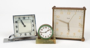 Three vintage Swiss table clocks, 20th century, the largest 11cm high