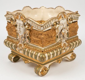 CANTAGALLI Italian Renaissance style porcelain jardiniere, 19th/20th century, 29cm high