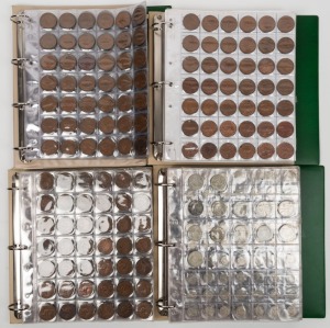 A huge accumulation in four large albums. Mainly copper, and mainly heavily duplicated Pennies. Please note total weight (including albums): 23kg.