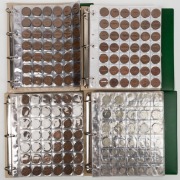 A huge accumulation in four large albums. Mainly copper, and mainly heavily duplicated Pennies. Please note total weight (including albums): 23kg.