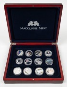 Coloured 1oz special event silver proofs, including 2004 Cook Islands $1 Sinking the Emden; 2005 Australia $1 ANZAC 90th Anniversary; 2005 Australia $1 Australian Open; 2006 Tuvalu $1 James Cook; 2007 $1 Australia Diamond Wedding; 2007 Australia $1 Sydney