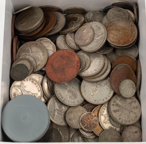 A mainly Australian pre-decimal accumulation in a small box; all reigns. 1.6kg.