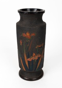 A Japanese cloisonne on porcelain vase with iris decoration, 19th/20th century, 37cm high