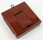 An antique English oversized pocket watch in silvered case with Roman numerals, housed in original mahogany travel case branded "Goldsmiths & Silversmiths Company Ltd.", 19th century, the case 14cm high overall - 10