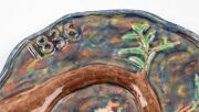 BOSLEY&nbsp;rare Australian pottery plate, celebrating the Centenary of South Australia, impressed "Bosley Ware, Mitcham, S. Aust.", 22cm wide - 2