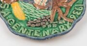 BOSLEY&nbsp;rare Australian pottery plate, celebrating the Centenary of South Australia, impressed "Bosley Ware, Mitcham, S. Aust.", 22cm wide - 4