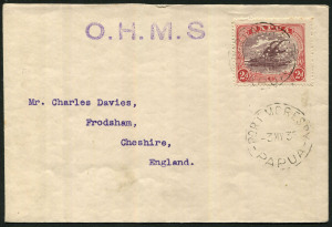 PAPUA - Postal History: 1935 (May 3) OHMS cover to England with 2d deep brown-purple & lake Lakatoi perf 'OS' (SG.O49) tied by PORT MORESBY '3MY35' datestamp, fine condition, Cat. from £55 x10 on cover.