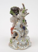 MEISSEN antique German porcelain Bacchanalian cupid statue, 19th century, blue crossed swords mark to base, ​​​​​​​19cm high - 3