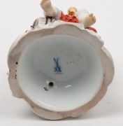 MEISSEN antique German porcelain Bacchanalian cupid statue, 19th century, blue crossed swords mark to base, ​​​​​​​19cm high - 4