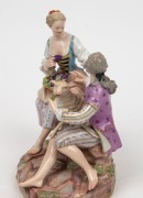 MEISSEN antique German porcelain harvest figural group, 19th century, blue crossed swords mark to base, 19.5cm high - 2
