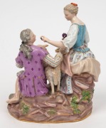 MEISSEN antique German porcelain harvest figural group, 19th century, blue crossed swords mark to base, 19.5cm high - 3