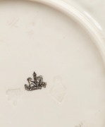 BELLEEK rare antique Irish porcelain serving plate with spider web pattern, 19th century, black factory mark to base, with diamond registration, 23.5cm wide - 2