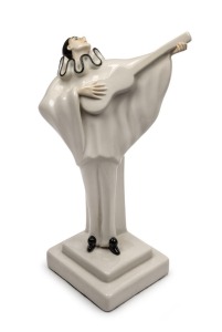 ROLAND PARIS "Pierrot" porcelain table lamp, circa 1930's, impressed "Roland Paris", ​​​​​​​30cm high
