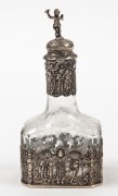 An antique Dutch silver mounted engraved scent bottle, 19th century, 15cm high - 2